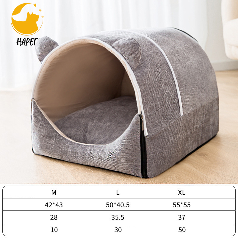 Self-Warming Foldable Cave House Nest Pet Sleeping Bed for Cats and Small Dogs