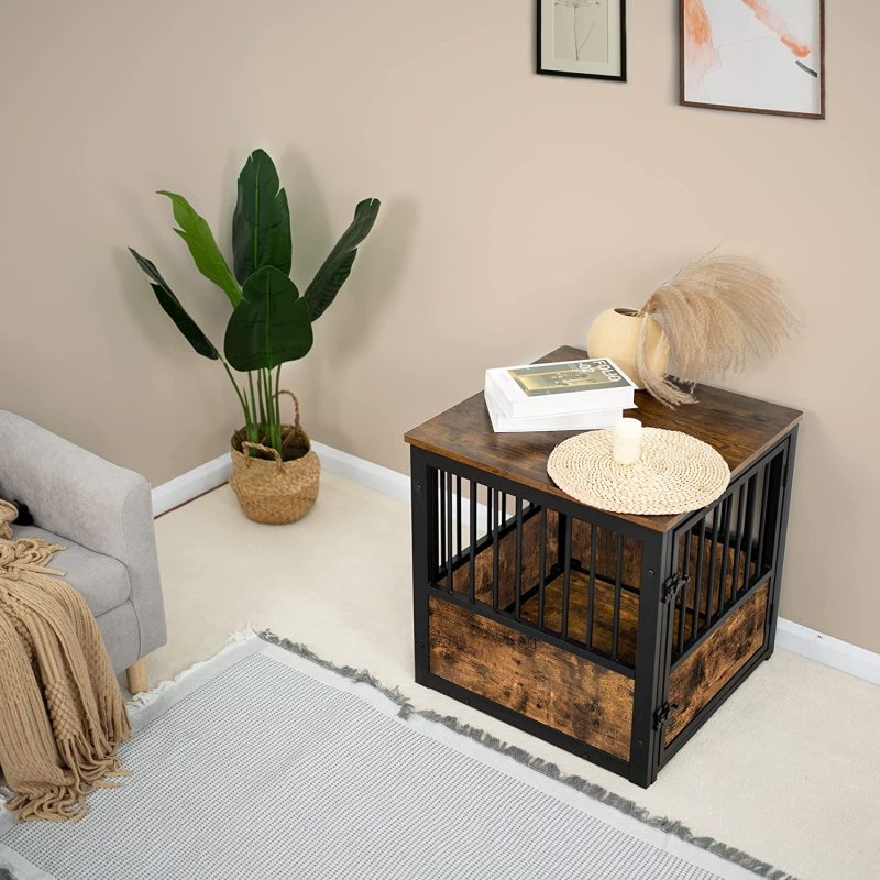 Decorative Pet House End Table Dog Crate Furniture Wooden Cage Kennel For Indoor