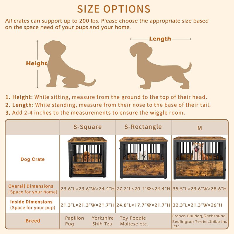 Decorative Pet House End Table Dog Crate Furniture Wooden Cage Kennel For Indoor