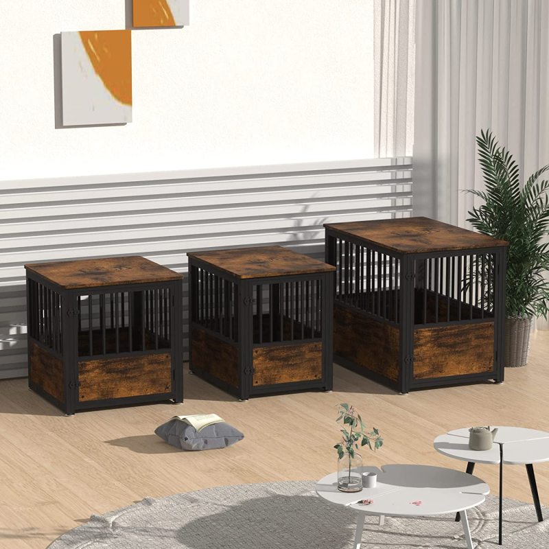 Decorative Pet House End Table Dog Crate Furniture Wooden Cage Kennel For Indoor