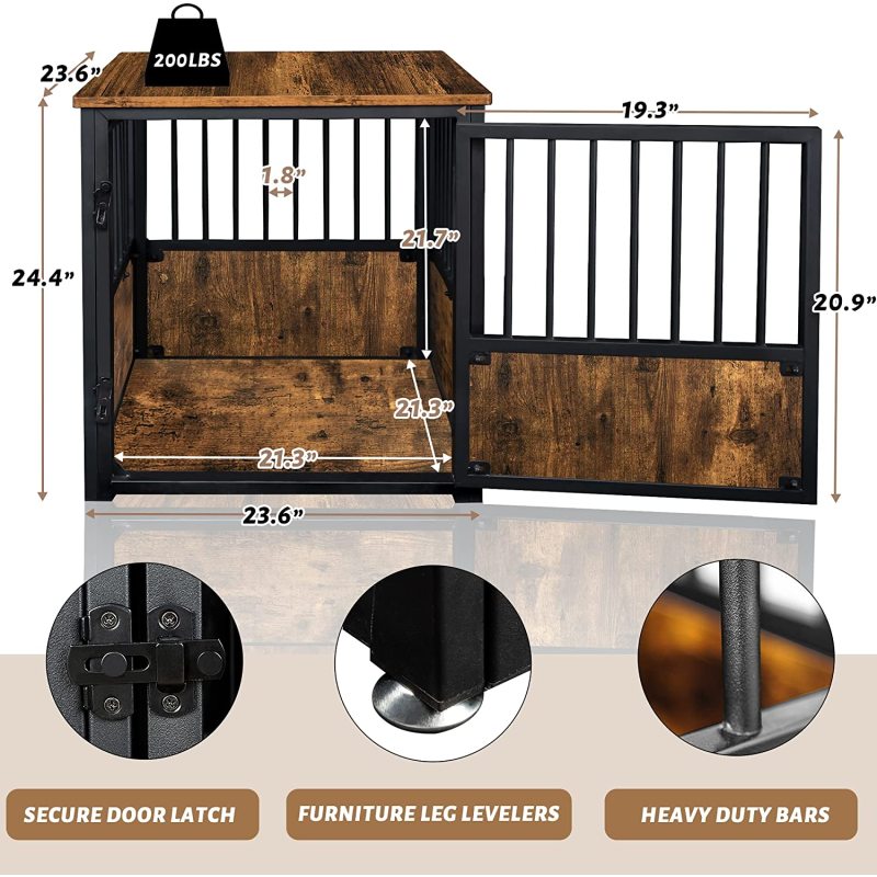 Decorative Pet House End Table Dog Crate Furniture Wooden Cage Kennel For Indoor