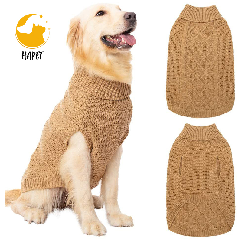 Dog Sweaters with Leash Hole for Small Turtleneck Dress Polka Dot Knit Pullover Doggie  Warm