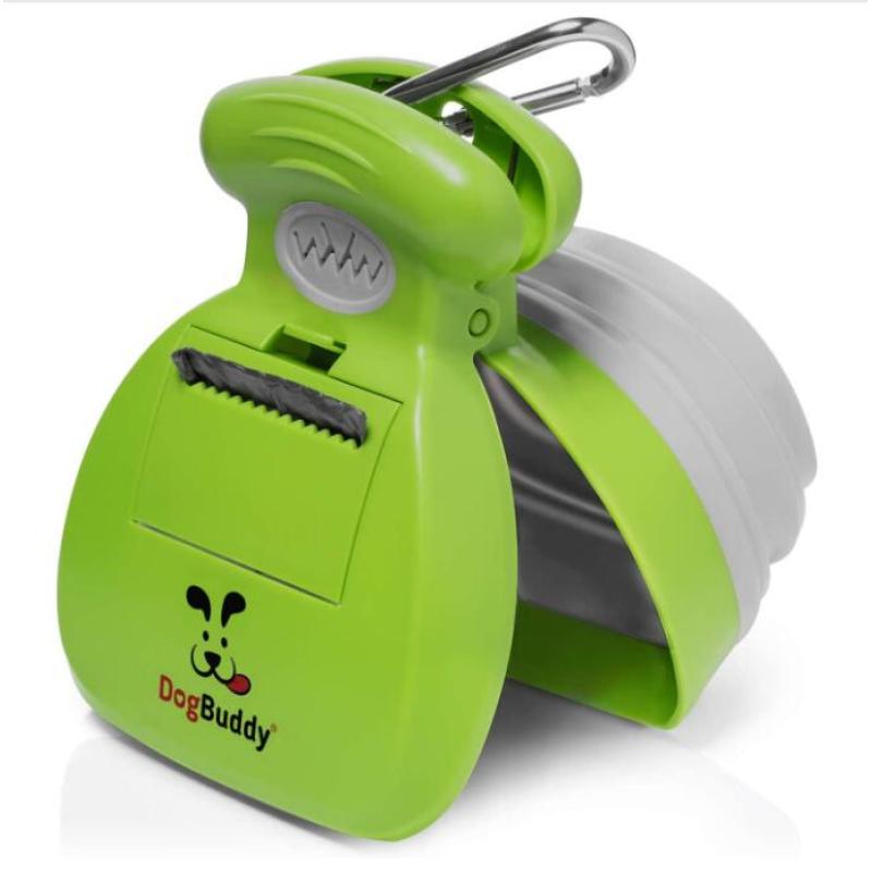 OEM Portable foldable handle dog poop scooper dog waste cleaner with bag dispenser