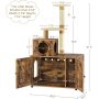 Washroom Furniture Cat Litter Cabinet Wooden Cat House with Cat Tree Use Indoor