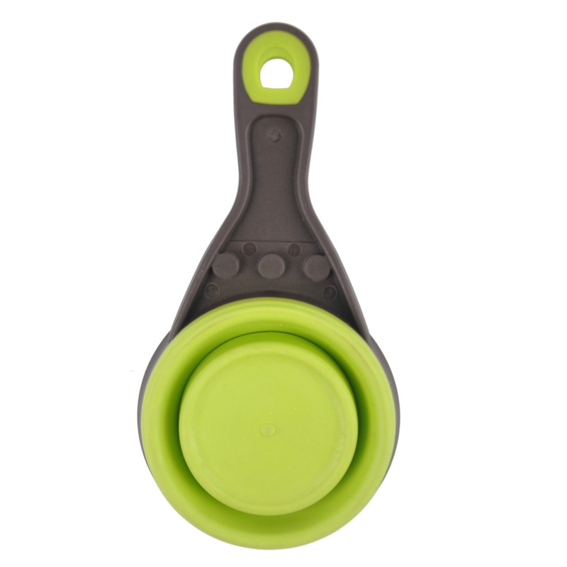 Collapsible Pet Scoop Silicone Measuring Cups Set Sealing Clip Multi-Function Scoop Bowls Bag Clip for Dog Cat