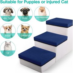 Upgrade Folding Pet Stairs, Screw Connection 3 Steps Foldable Dogs Stair for Small to Medium Dog and Pet, Pet Storage Stepper fo