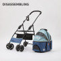 Pet Stroller for Small or Medium Cats Dogs, Dogs Cats Travel Carrier/Car Seat Pet Stroller with Storage Basket and Cup Holder