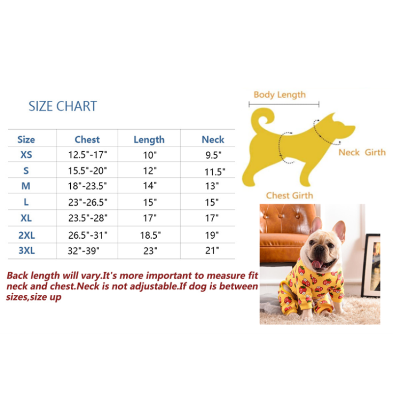 Dog Jumpsuit Pajamas Adorable Printing Warmer Soft Dog Suit Four Legs Pajamas Pet Clothing Jumpsuit Pet Cotton Dog Pajamas