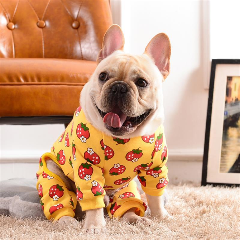 Dog Jumpsuit Pajamas Adorable Printing Warmer Soft Dog Suit Four Legs Pajamas Pet Clothing Jumpsuit Pet Cotton Dog Pajamas