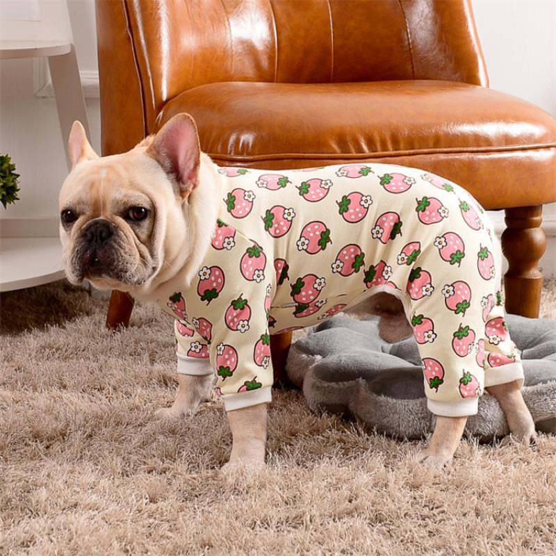 Dog Jumpsuit Pajamas Adorable Printing Warmer Soft Dog Suit Four Legs Pajamas Pet Clothing Jumpsuit Pet Cotton Dog Pajamas
