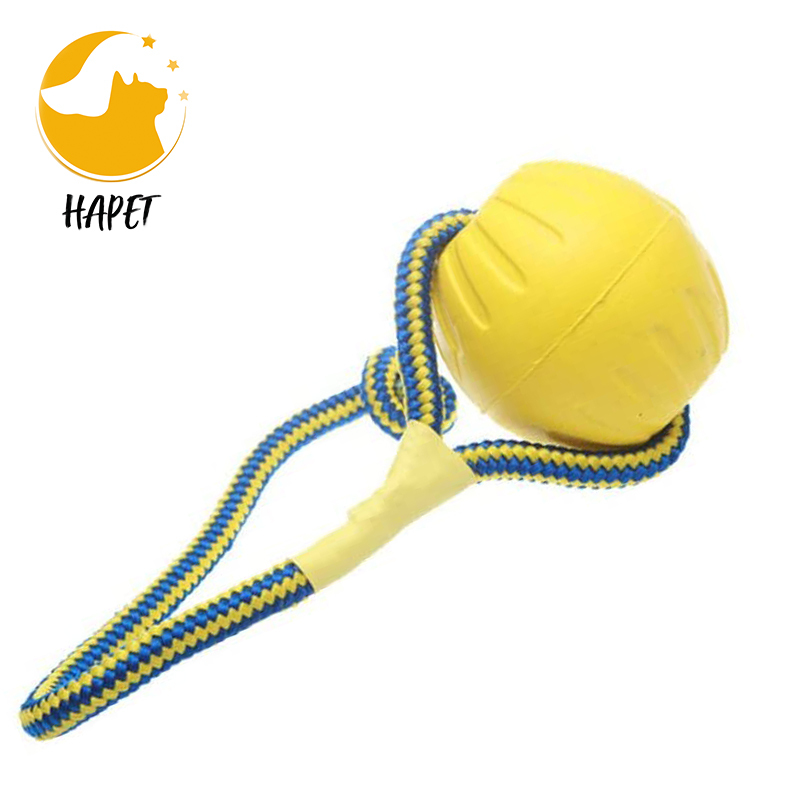 EVA Dog bite ball Training Pet toy floating on the water to throw through the rope dog bite ball