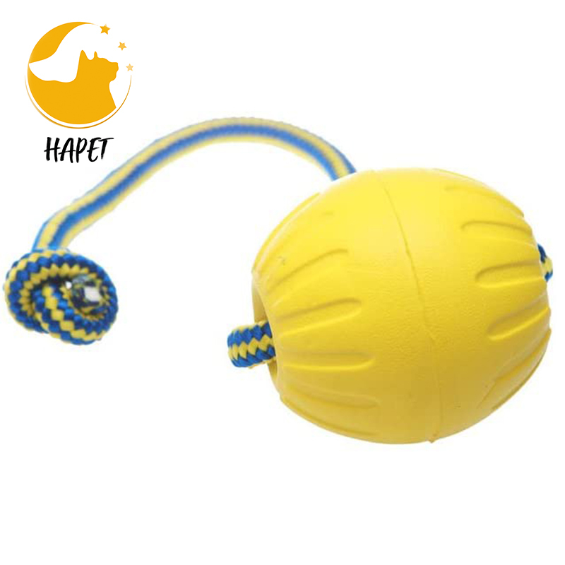 EVA Dog bite ball Training Pet toy floating on the water to throw through the rope dog bite ball