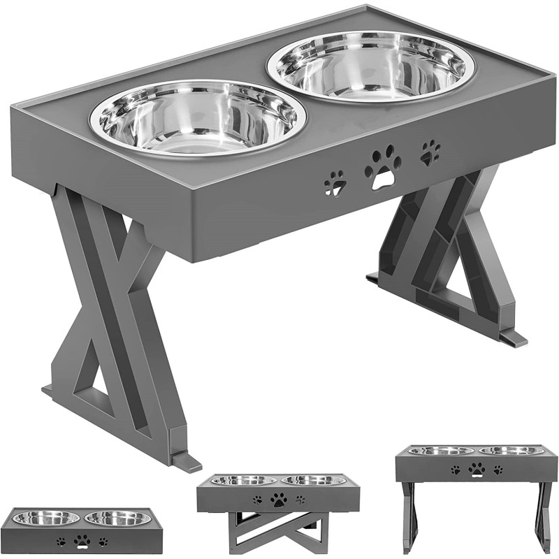 Adjustable Raised Elevated Dog Bowls Food Bowls Stand Non-Slip For Dog