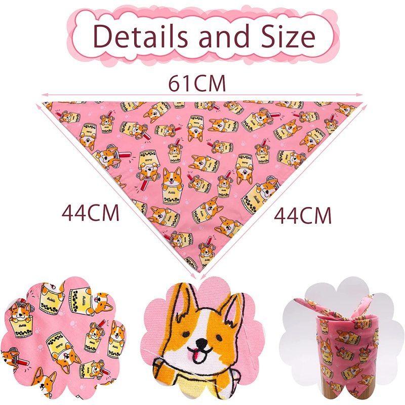 Dogs Bandanas Bulk Pet Summer Bandanas Pack Cat Kerchief Washable Triangle Bibs Head Scarves Scarfs Random Patterns for Boys an