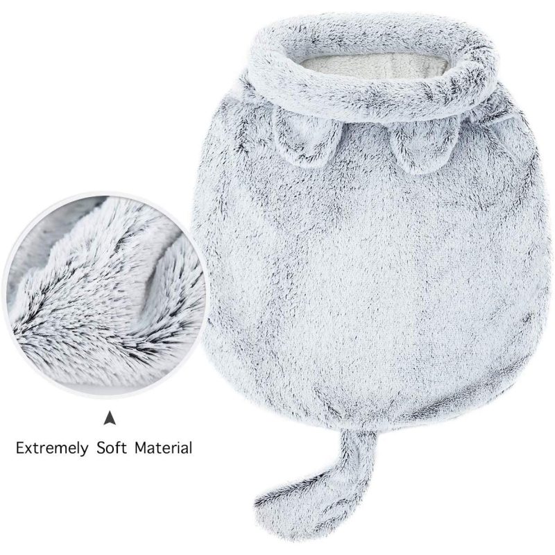 Self Warming Washable Cat Dog Cushion Bed House Calming Cave Sleeping Bag Nest Sack Hooded Pet Bed Burrow Hut Indoor Pet Bed Mat
