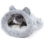 Self Warming Washable Cat Dog Cushion Bed House Calming Cave Sleeping Bag Nest Sack Hooded Pet Bed Burrow Hut Indoor Pet Bed Mat