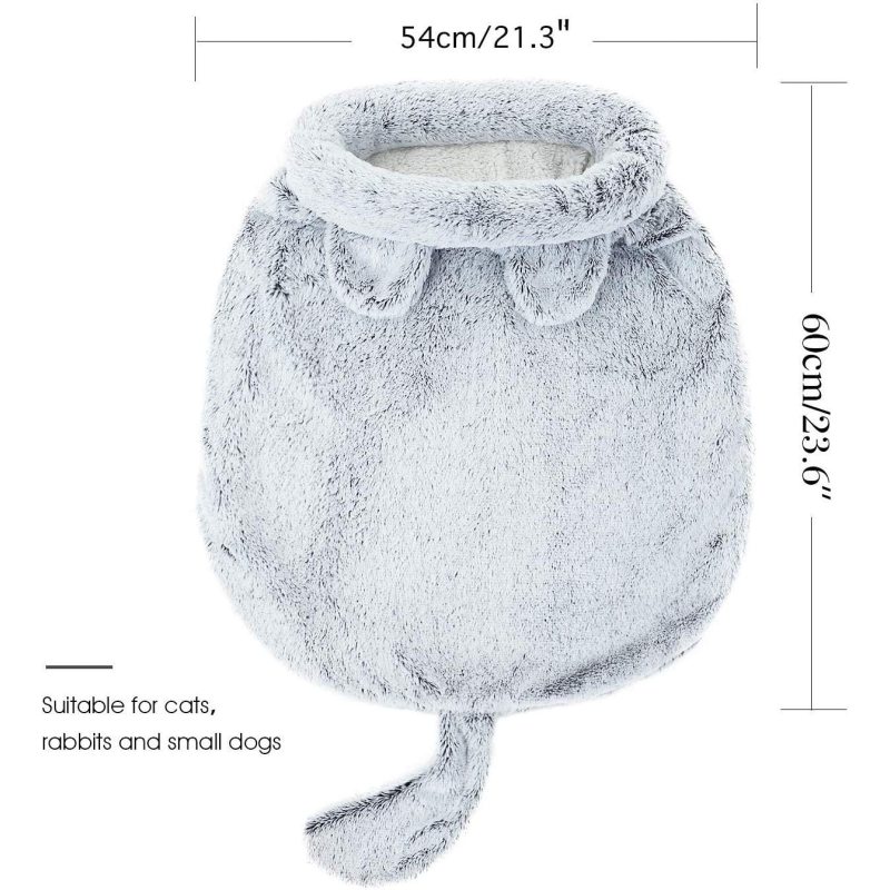 Self Warming Washable Cat Dog Cushion Bed House Calming Cave Sleeping Bag Nest Sack Hooded Pet Bed Burrow Hut Indoor Pet Bed Mat