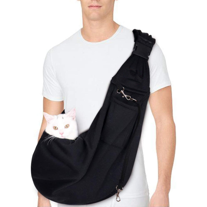 Adjustable Strap Hands Free Dog Sling Cat Carrier Travel Bag Backpack
