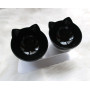 Cute Cat Shape Double Bowl declining Protect vertebra Pet Bowl Interactive