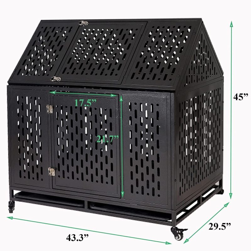 Large Strong Metal  Cage Crate Kennel Assemble with Patent Lock