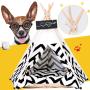 Pet Tent for Dogs Puppy Cat Bed White Canvas Dog Cute House Pet Teepee with Cushion 24inch Indoor Outdoor