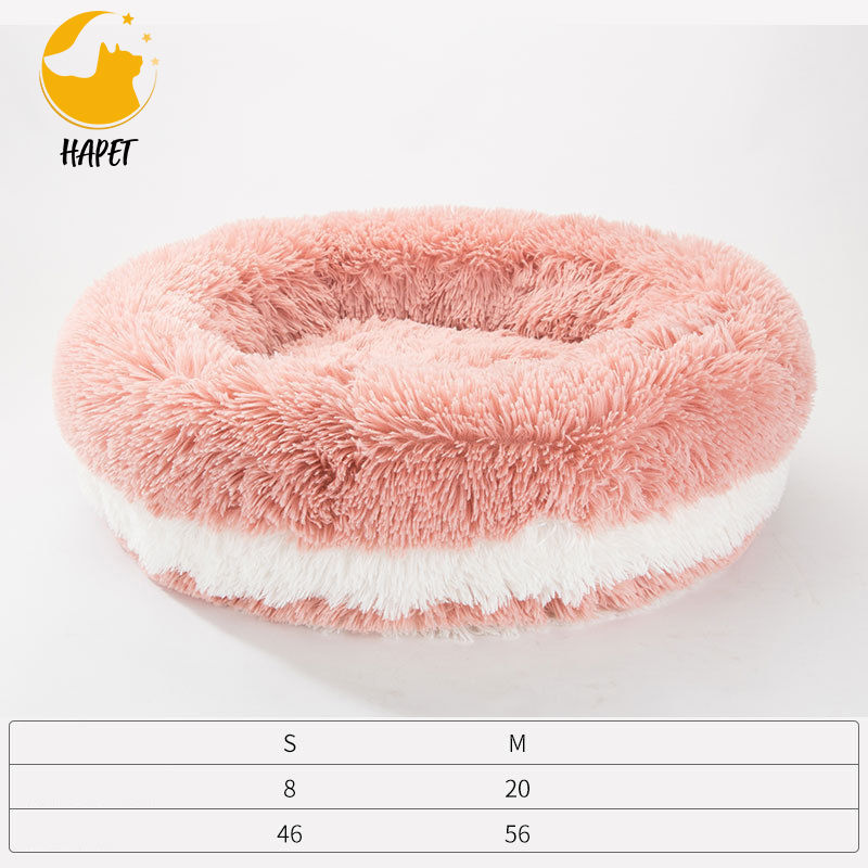 Anti Anxiety Pets Plush Calming Dog Bed Donut Dog Bed for Small Dogs Marshmallow Cuddler Nest