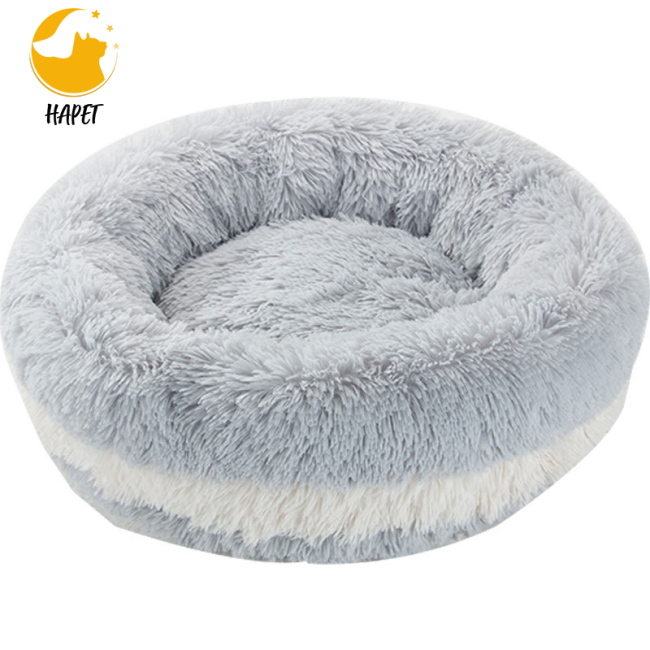 Anti Anxiety Pets Plush Calming Dog Bed Donut Dog Bed for Small Dogs Marshmallow Cuddler Nest