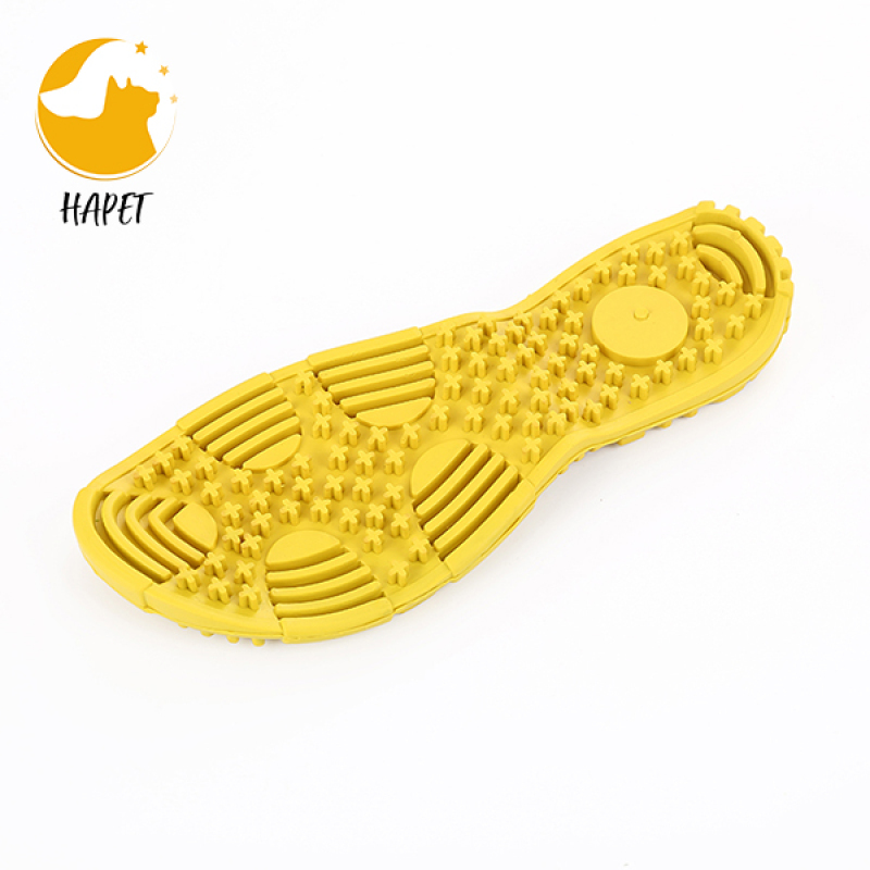 Shoe Sole-Shaped Chew Toy Puppy Teething Toy Rubber Puppy Teeth Cleaning and Relieving