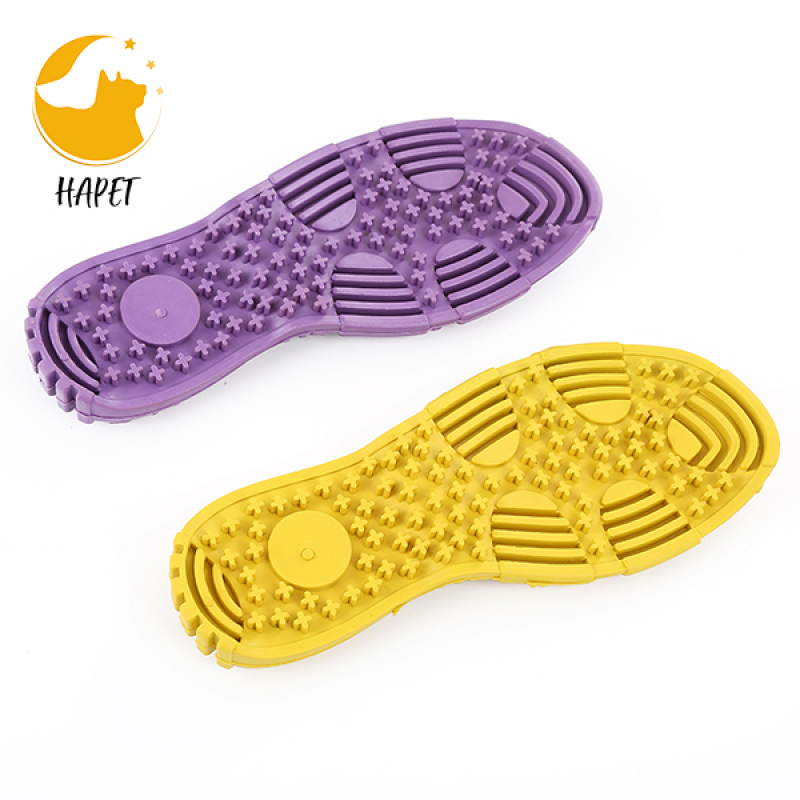 Shoe Sole-Shaped Chew Toy Puppy Teething Toy Rubber Puppy Teeth Cleaning and Relieving