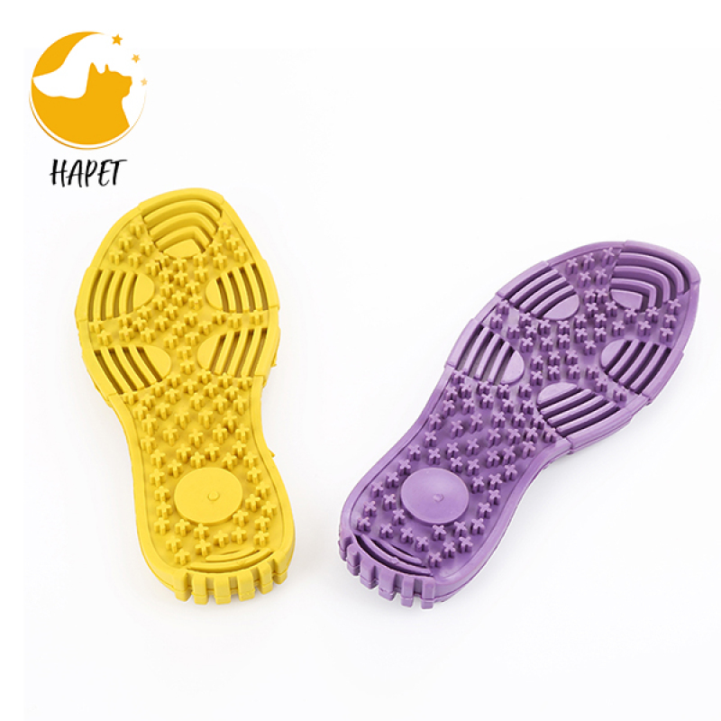 Shoe Sole-Shaped Chew Toy Puppy Teething Toy Rubber Puppy Teeth Cleaning and Relieving