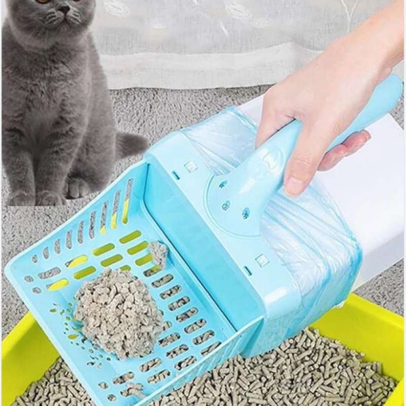 One-piece cat litter shoveler Poop shoveler kit  magic device Cat poop shoveler cat garbage bag