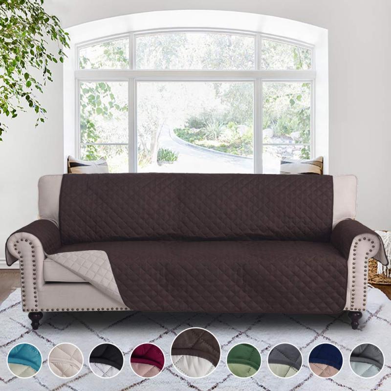 Premium Reversible Sofa Slipcover Elastic Strap Washable Couch Slip cover Waterproof Pet Sofa Cover