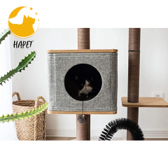 Three-Level Elevated Cat Tree Condo with Massage and Particle Board