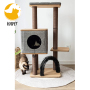Three-Level Elevated Cat Tree Condo with Massage and Particle Board
