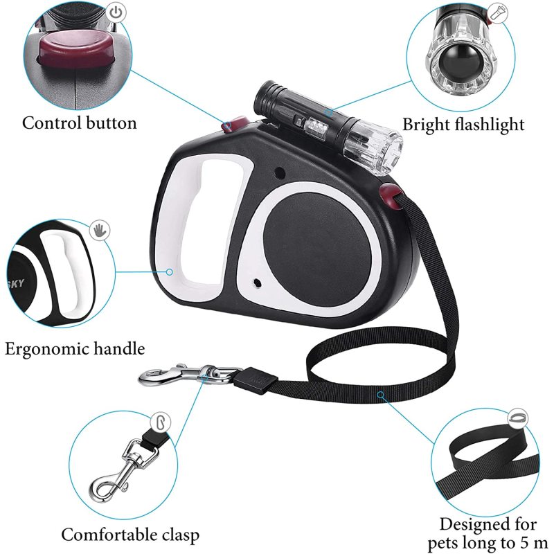Heavy Duty Puppy Retractable Dog Leash Nylon Tape for Small Medium Dog