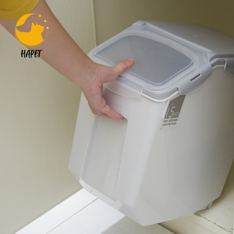 Dog Food Storage Container Dry Food Dispenser Storage Tank Pet Dog Cat Food Bin with Locking Lid