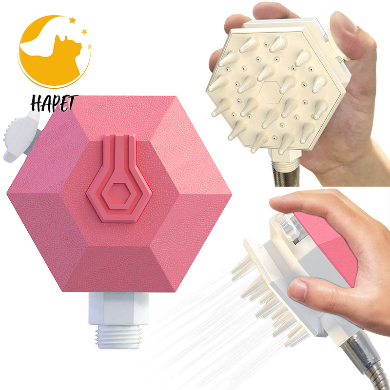 Pet Bath Sprayer Attachment Adjustable Bath Massage Dog Bath Brush Sprayer and Scrubber Tool in One