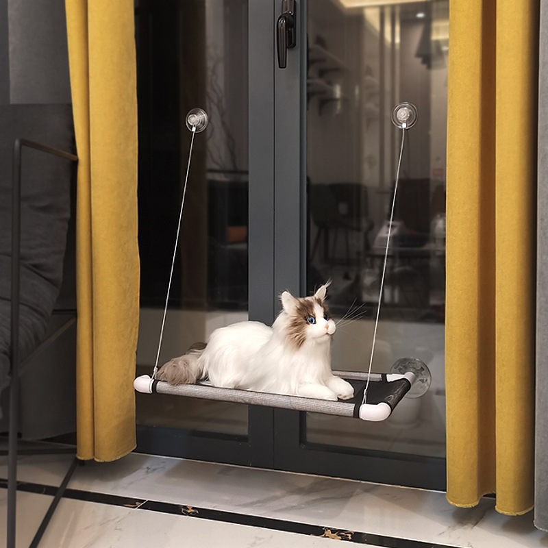 Indoor Luxury Cat Window Perch Window Seat Cat Bed Space Saving Window Mounted Cat Hammock for Large Pets Premium Set