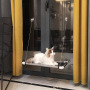 Indoor Luxury Cat Window Perch Window Seat Cat Bed Space Saving Window Mounted Cat Hammock for Large Pets Premium Set
