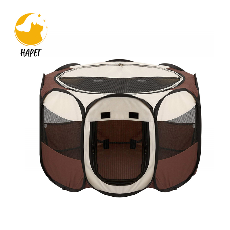 Octagonal Portable Pet Playpen Foldable Pet Exercise Pen Tents Indoor Outdoor Travel Camping Use
