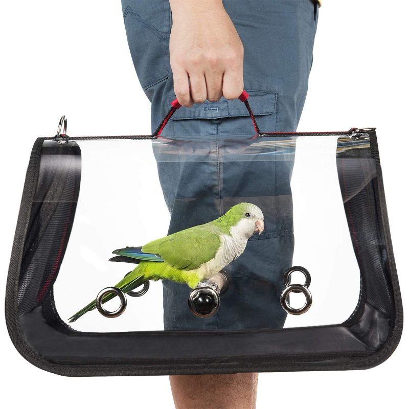 Bird Carrier Bag Portable Travel Bird Cage Lightweight Breathable Parrot Perch Space Capsule Bubble Backpack