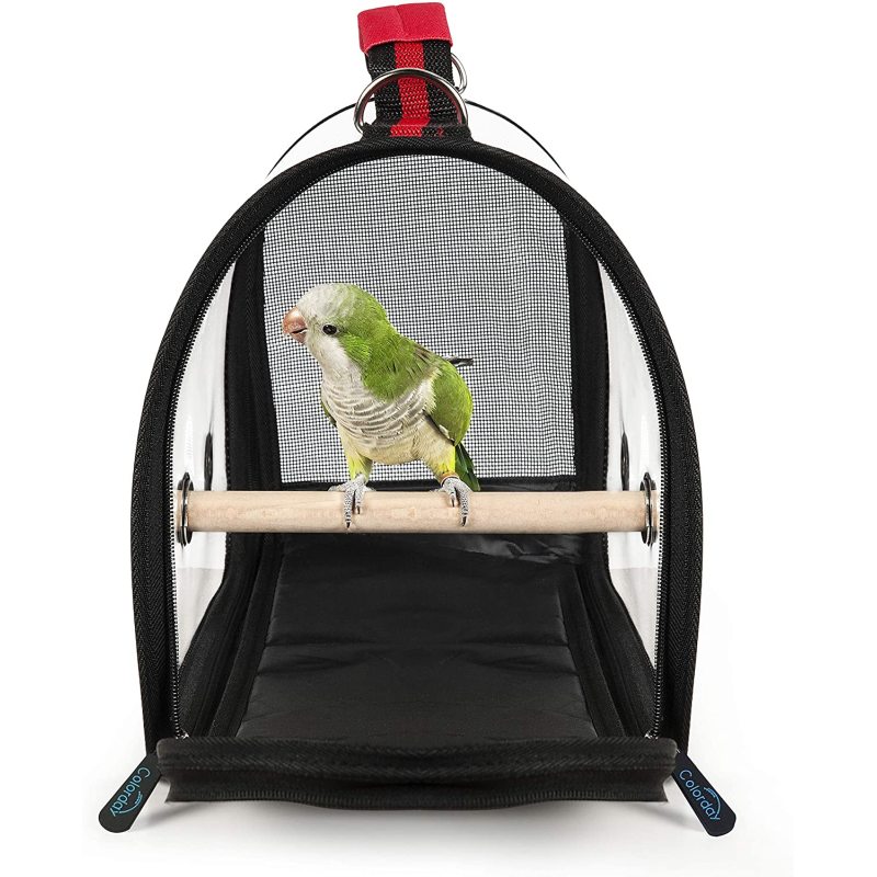 Bird Carrier Bag Portable Travel Bird Cage Lightweight Breathable Parrot Perch Space Capsule Bubble Backpack