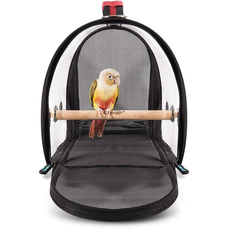 Bird Carrier Bag Portable Travel Bird Cage Lightweight Breathable Parrot Perch Space Capsule Bubble Backpack