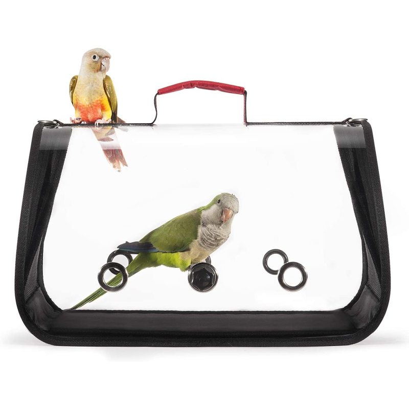 Bird Carrier Bag Portable Travel Bird Cage Lightweight Breathable Parrot Perch Space Capsule Bubble Backpack
