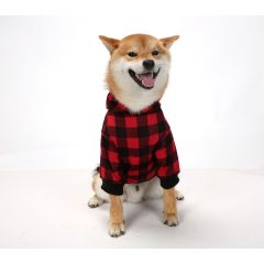 Plaid Dog Hoodie Pet Clothes Sweatershirt with Hat for Small Medium Large Dogs Cats Puppy