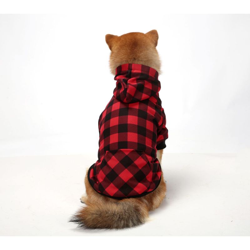 Plaid Dog Hoodie Pet Clothes Sweatershirt with Hat for Small Medium Large Dogs Cats Puppy