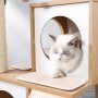 Cat Tree 35 Inches Wooden Cat Tower with Double Condos, Spacious Perch, Fully Wrapped Scratching Sisal Posts