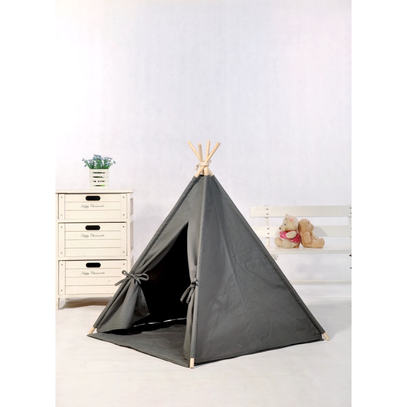 factory wholesale foldable cotton fabric pet teepee dog tent