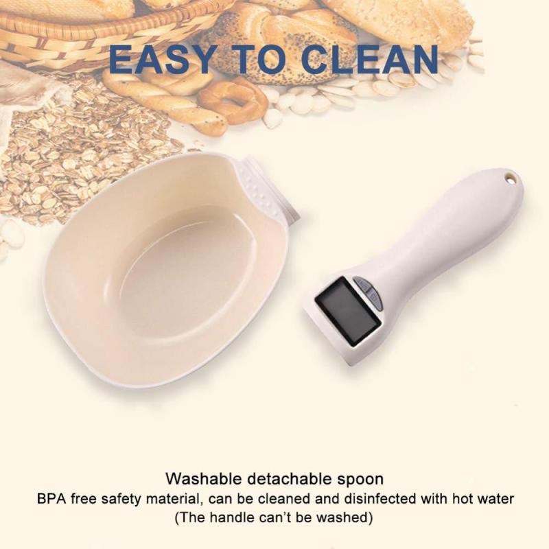 Pet Food Measuring Scoop Dog Cat Food Detachable Digital Spoon Kitchen Baking Scale Handled dog food scoop with LED