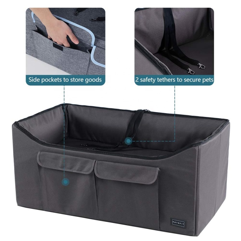 Dog Car Booster Seat for Medium to Large Dogs with 2 Tethers, Take 2 Seats